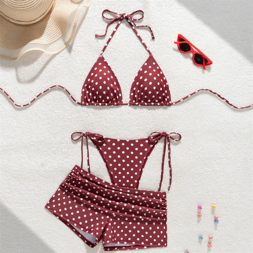 Bikini Bianca – Ensemble 3 Pièces à Pois