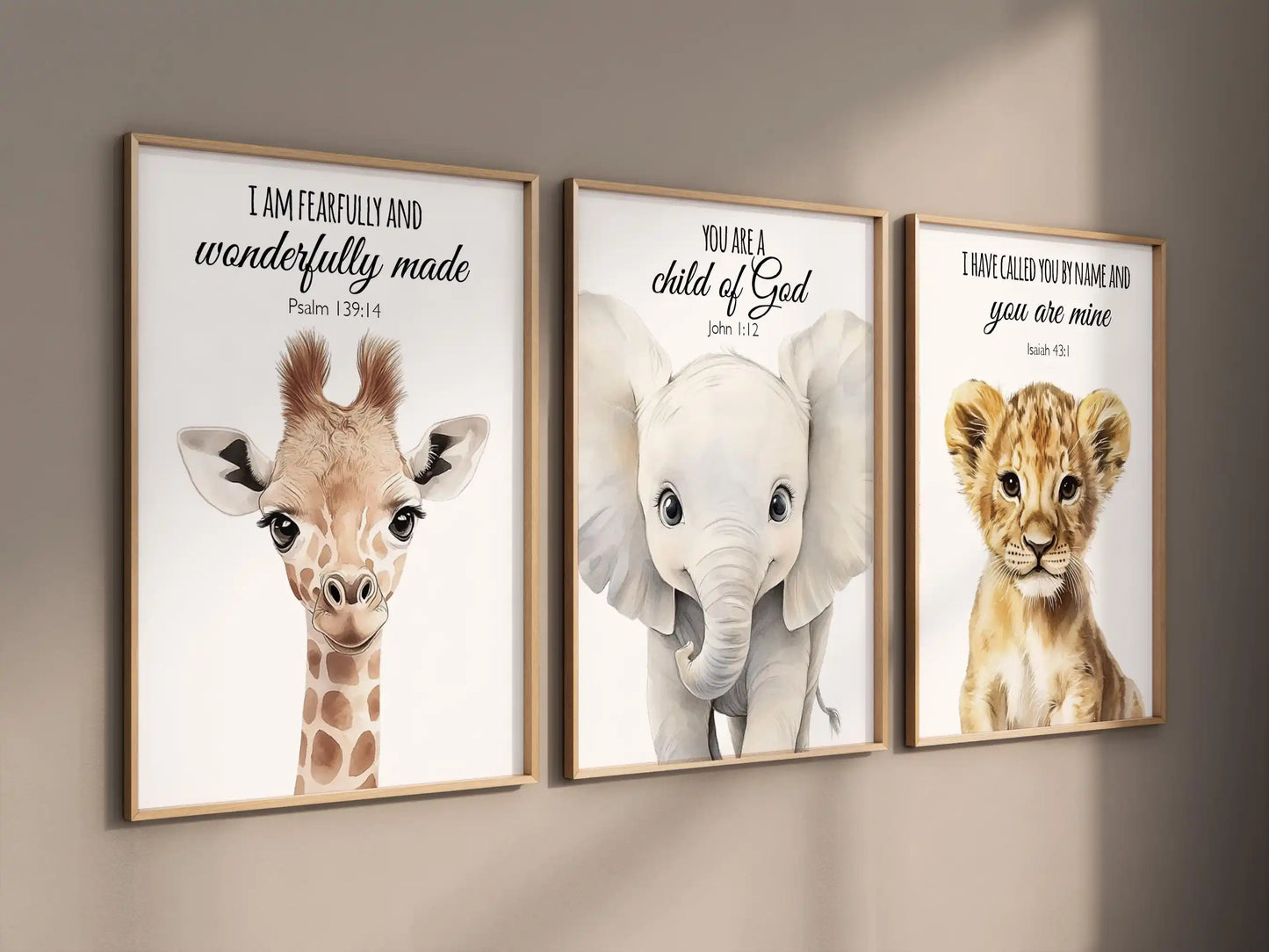 Affiches Savanah – Lot de 3 Affiches Safari Aquarelle pour Chambre d'Enfant
