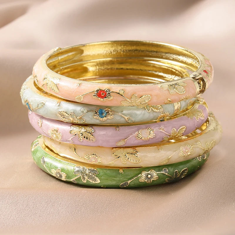 Bracelets Auréa – Coffret de 5 Joncs Émaillés