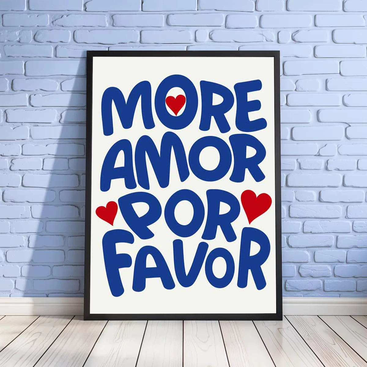 Affiche Amora – Toile Murale Citation "More Amor Por Favor"