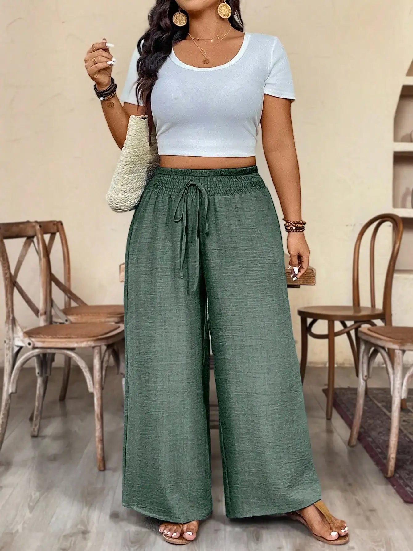 Pantalon Elina – Pantalon Fluide Taille Haute