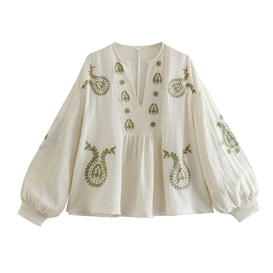 Elise Blouse – White Embroidery