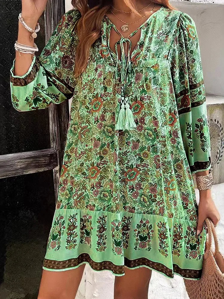 Robe Rosalie – Robe Bohème à Manches Longues