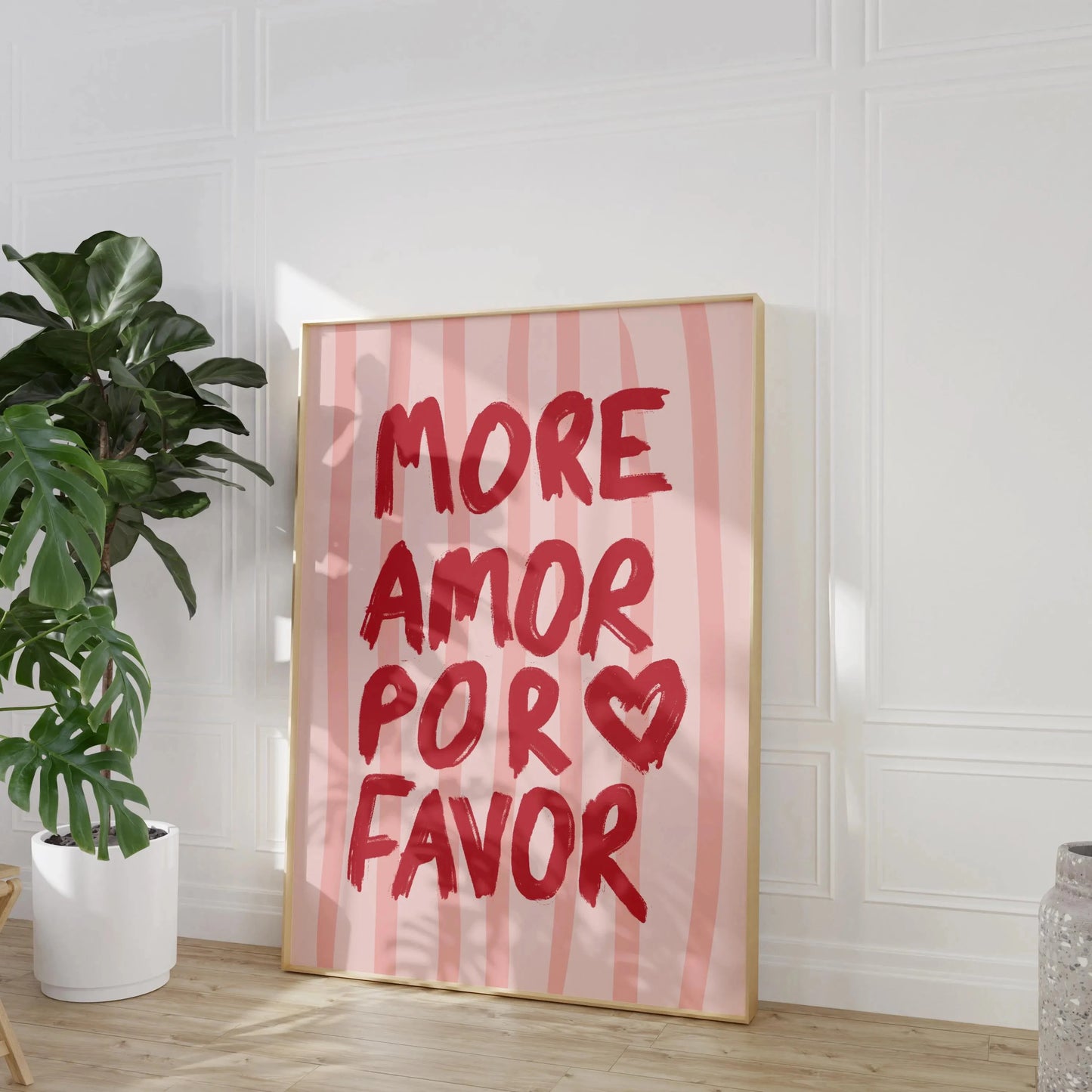 Affiche Amora – Toile Murale Citation "More Amor Por Favor"