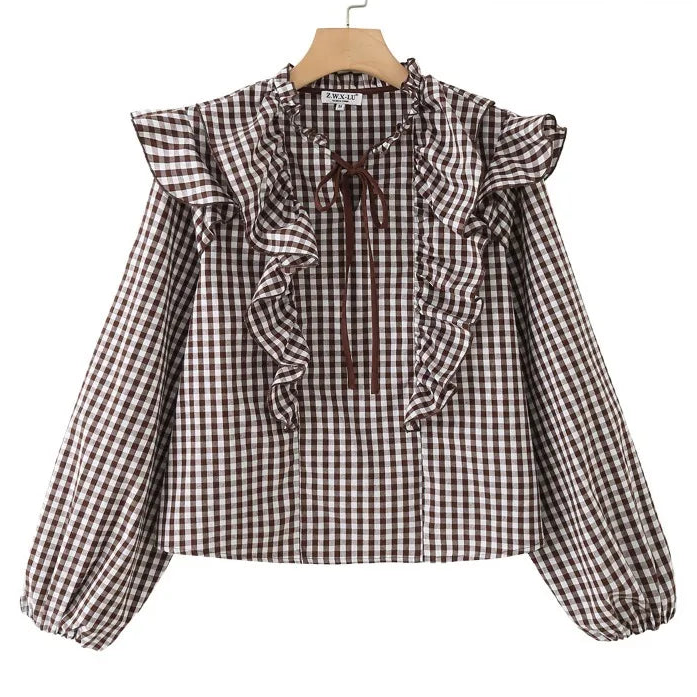 Blouse Élise – Vichy Romantique