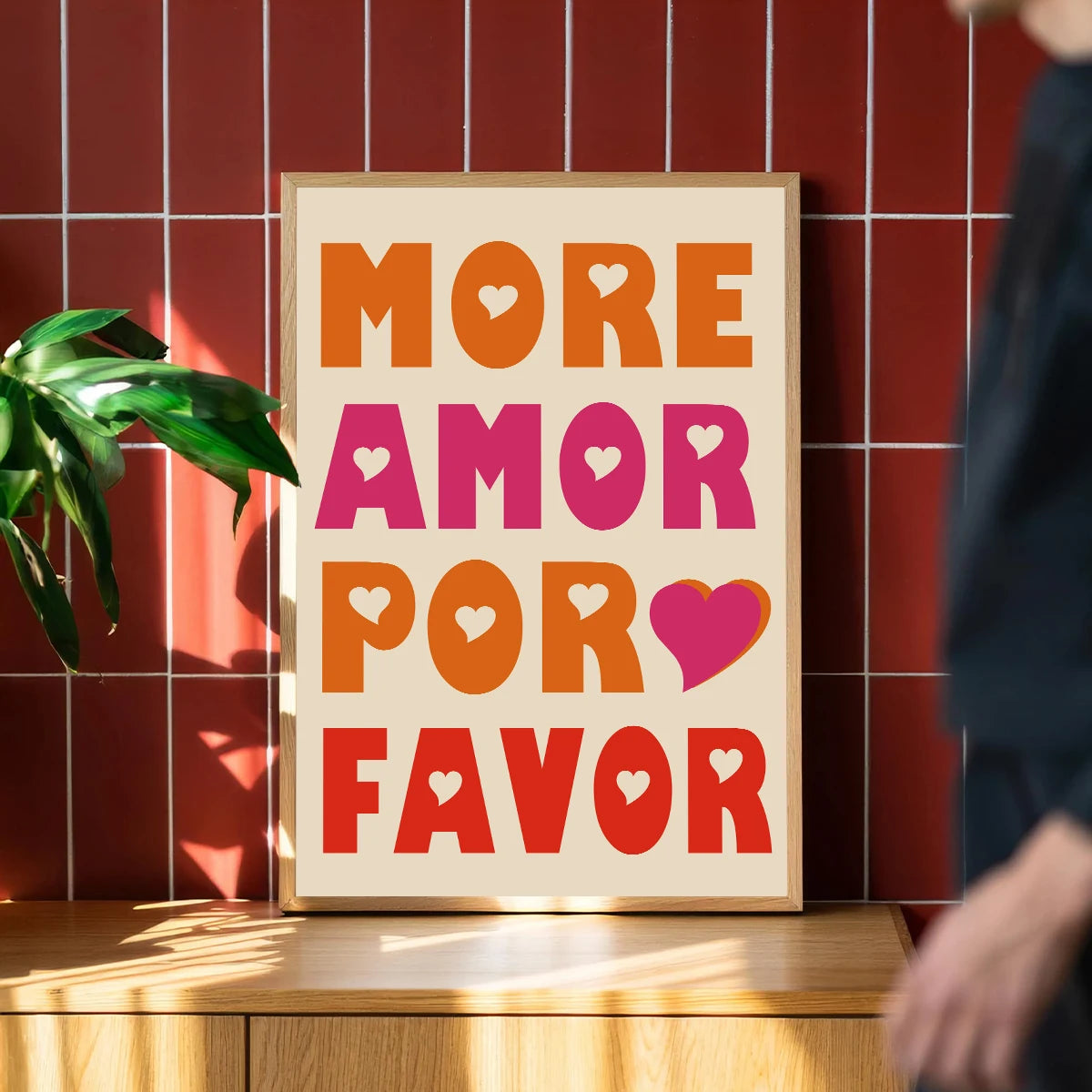 Affiche Amora – Toile Murale Citation "More Amor Por Favor"