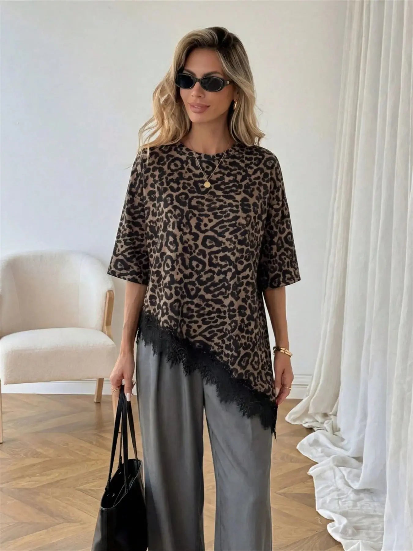 T-Shirt Safari – T-Shirt Léopard à Volants