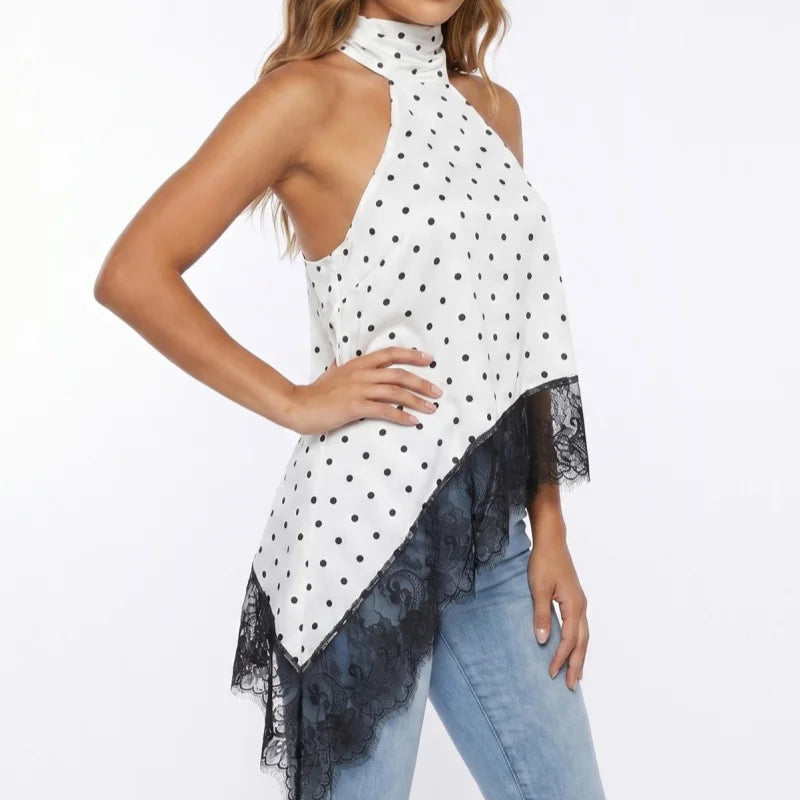 Top Élise – Satin Dentelle