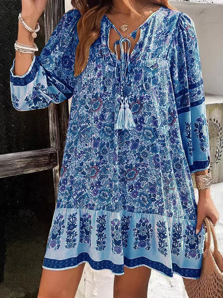 Robe Rosalie – Robe Bohème à Manches Longues