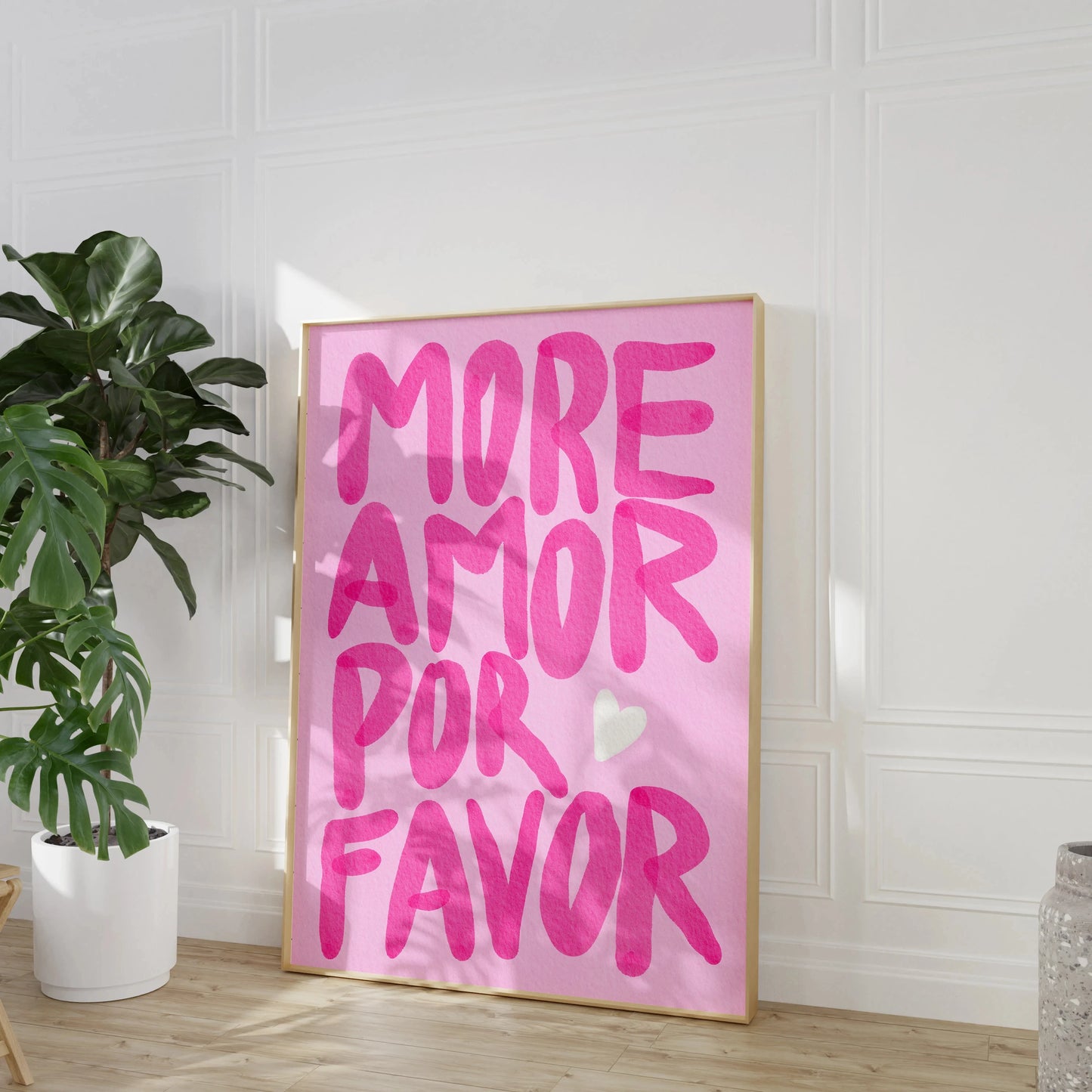 Affiche Amora – Toile Murale Citation "More Amor Por Favor"