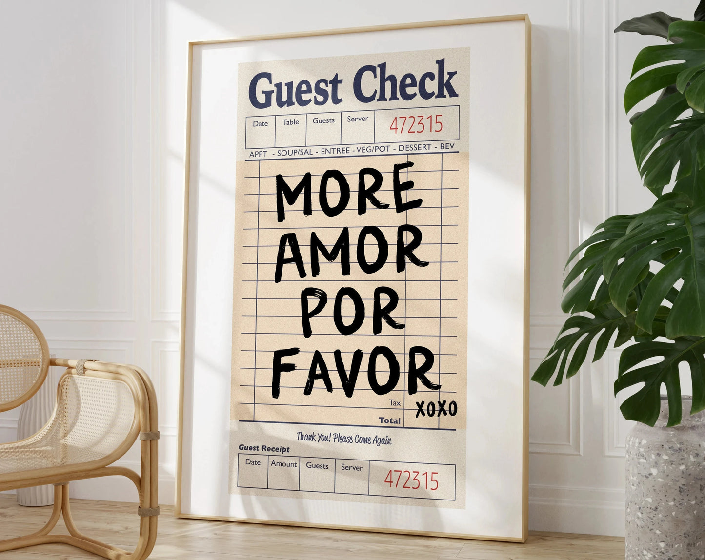 Affiche Amora – Toile Murale Citation "More Amor Por Favor"