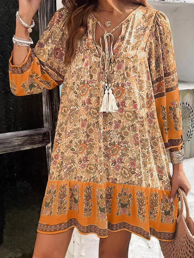 Robe Rosalie – Robe Bohème à Manches Longues