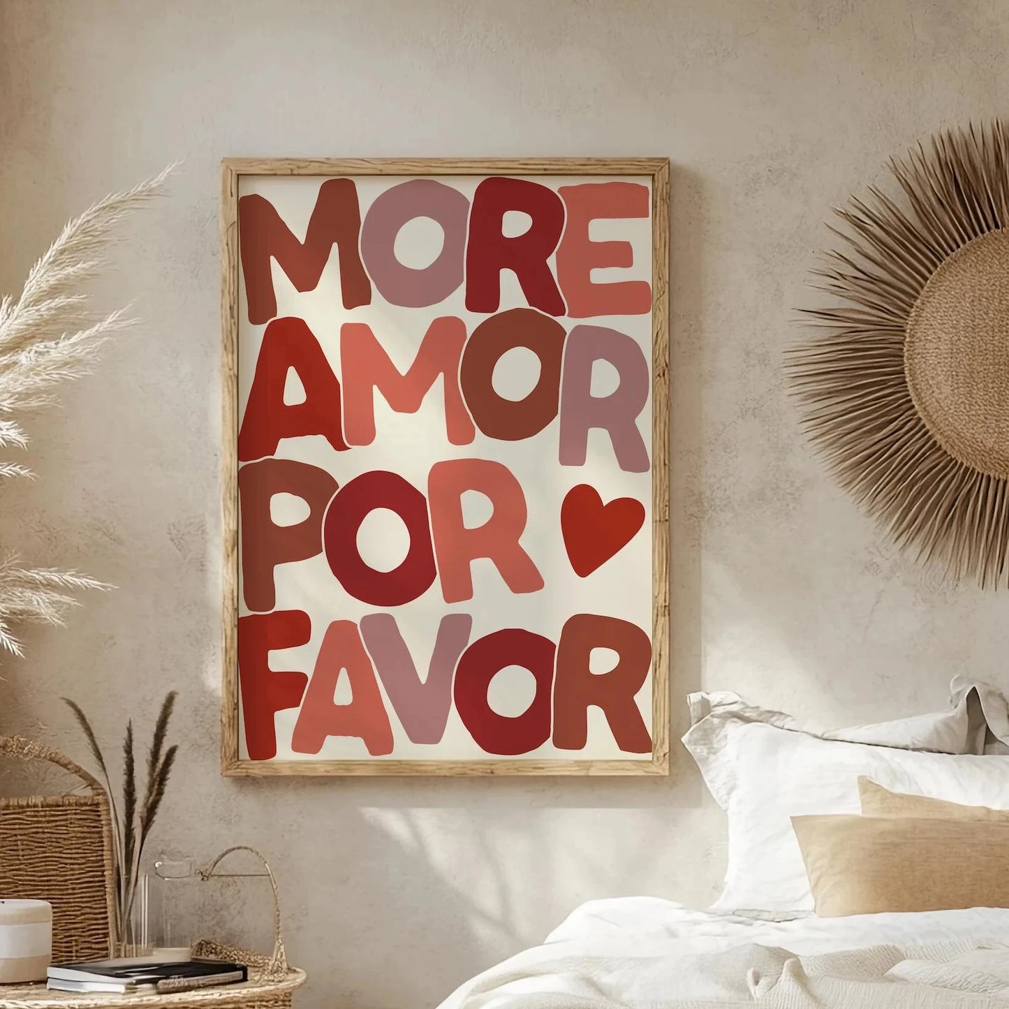 Affiche Amora – Toile Murale Citation "More Amor Por Favor"