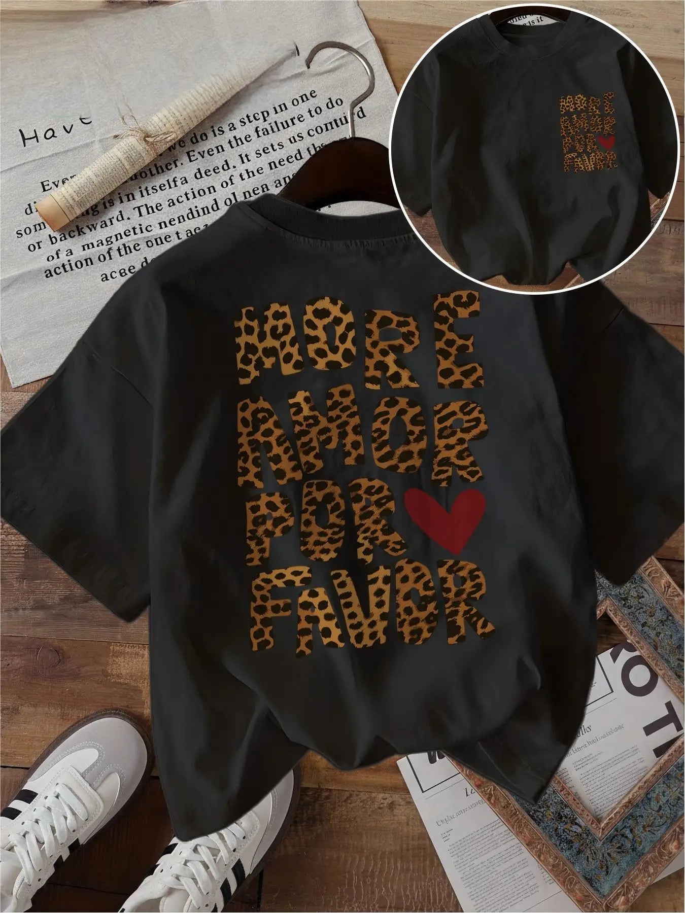 T-Shirt Amor – T-Shirt Léopard Cœur