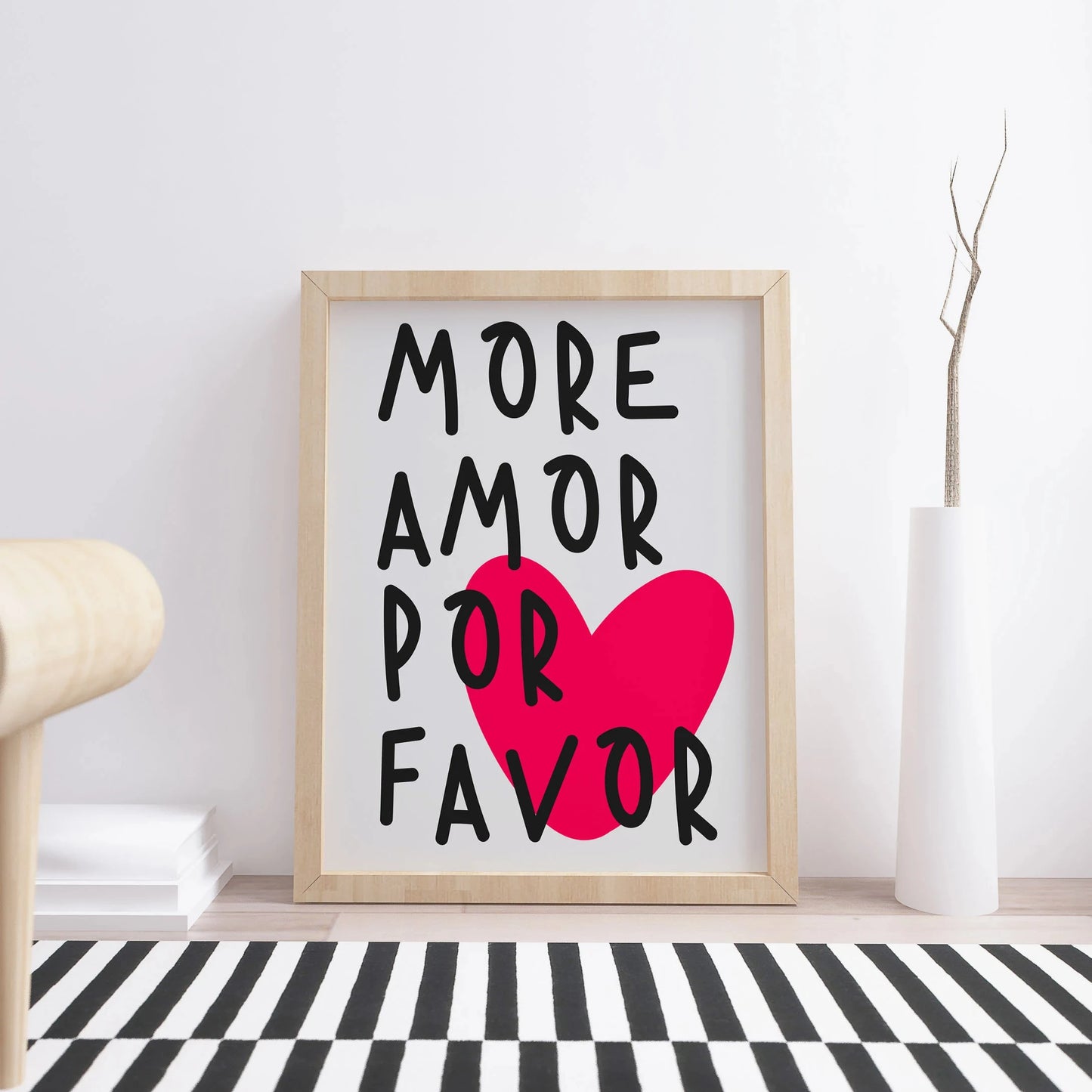 Affiche Amora – Toile Murale Citation "More Amor Por Favor"