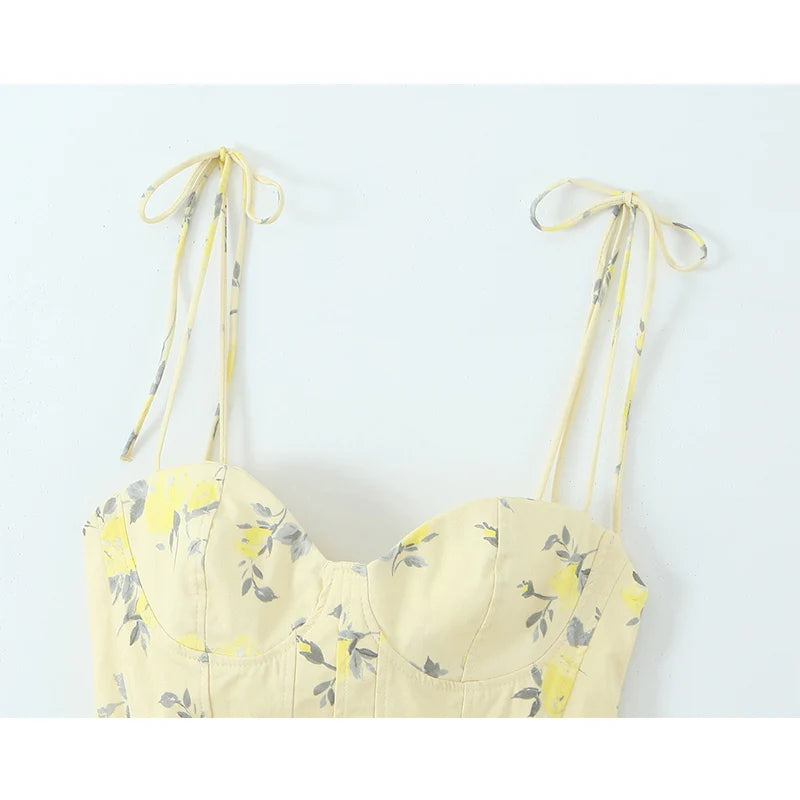 Top Élise – Corset Fleuri