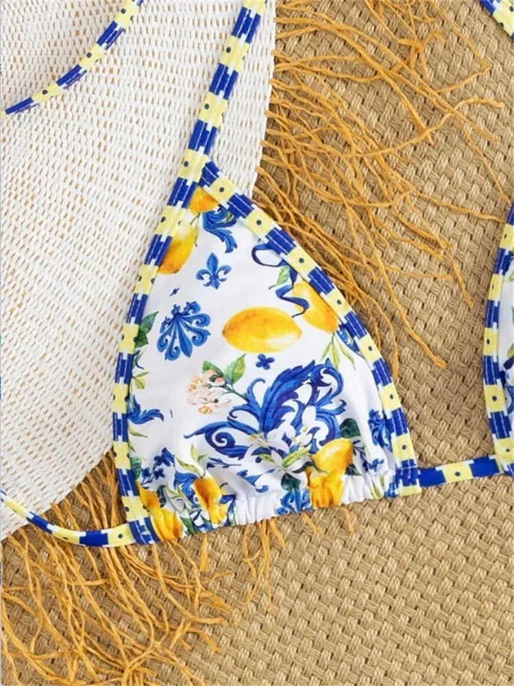 Bikini Capri – Bikini Taille Haute Imprimé Citrons