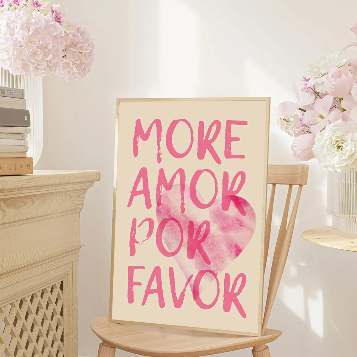 Affiche Amora – Toile Murale Citation "More Amor Por Favor"