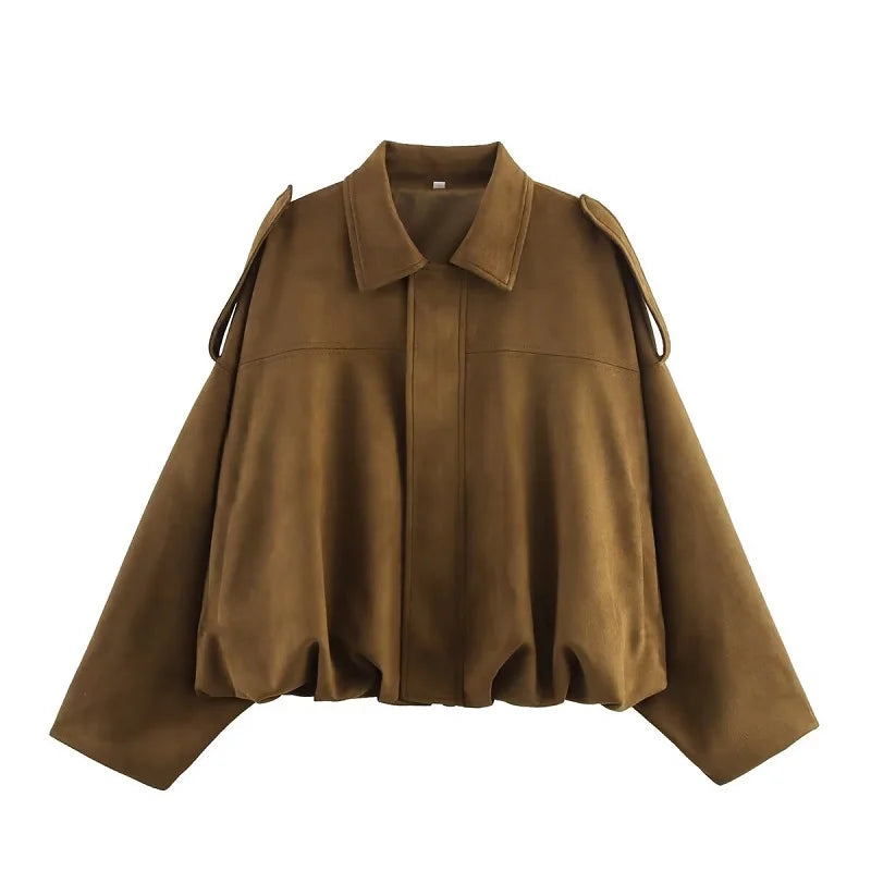 Veste Romy – Suédine Café