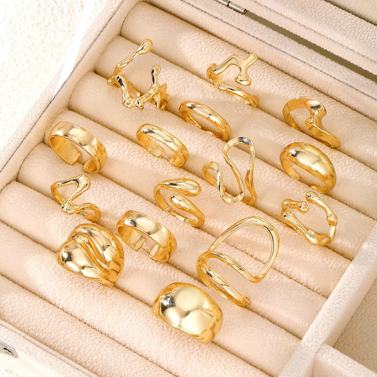 Bagues Sélène – Coffret de 15 Bagues Vintage