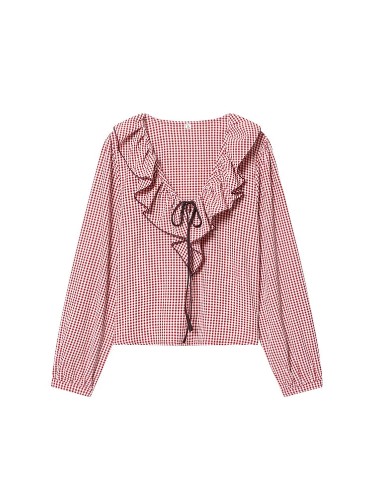 Blouse Élise – Carreaux Romantiques