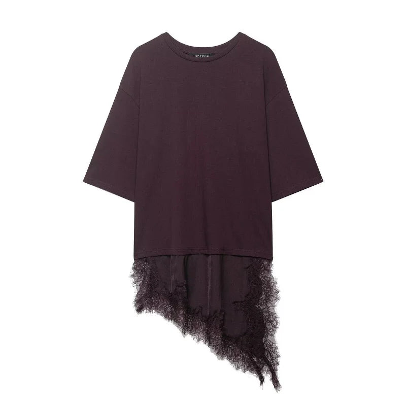 T-shirt Juliette – Dentelle Asymétrique