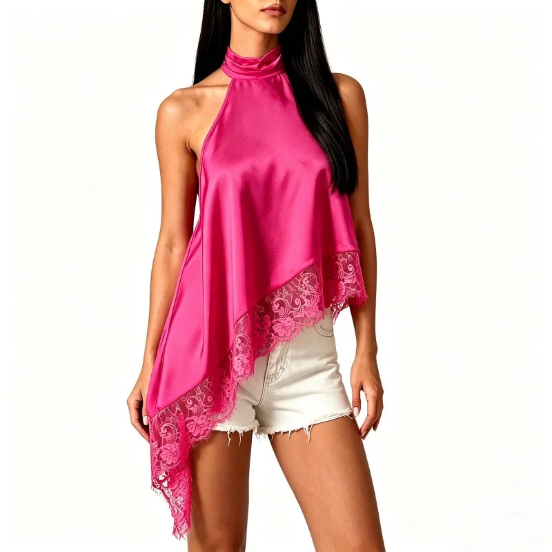 Top Élise – Satin Dentelle