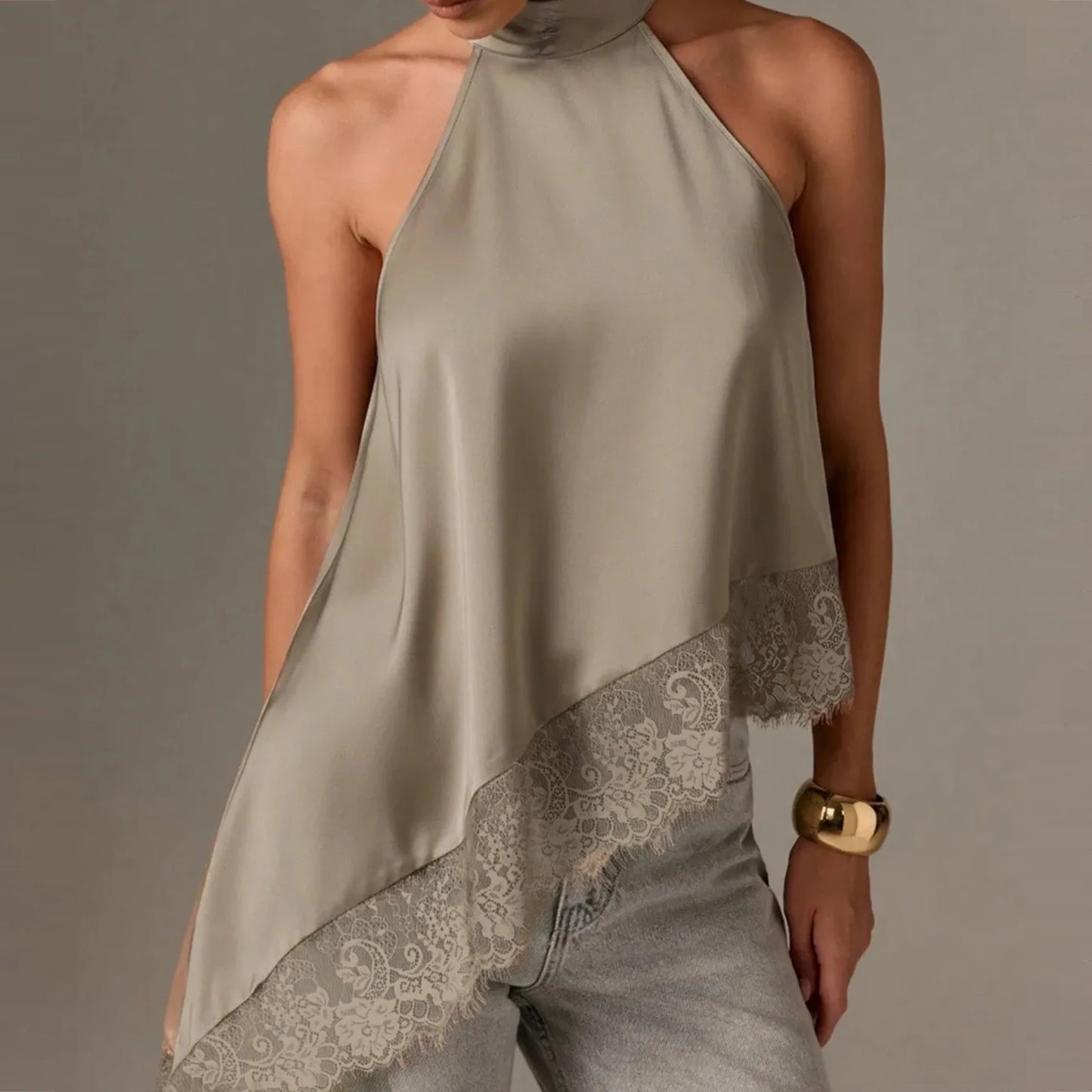 Top Élise – Satin Dentelle