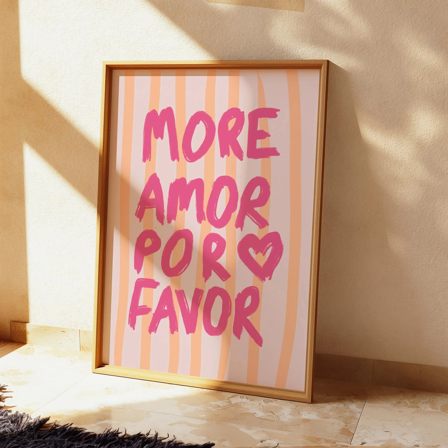 Affiche Amora – Toile Murale Citation "More Amor Por Favor"