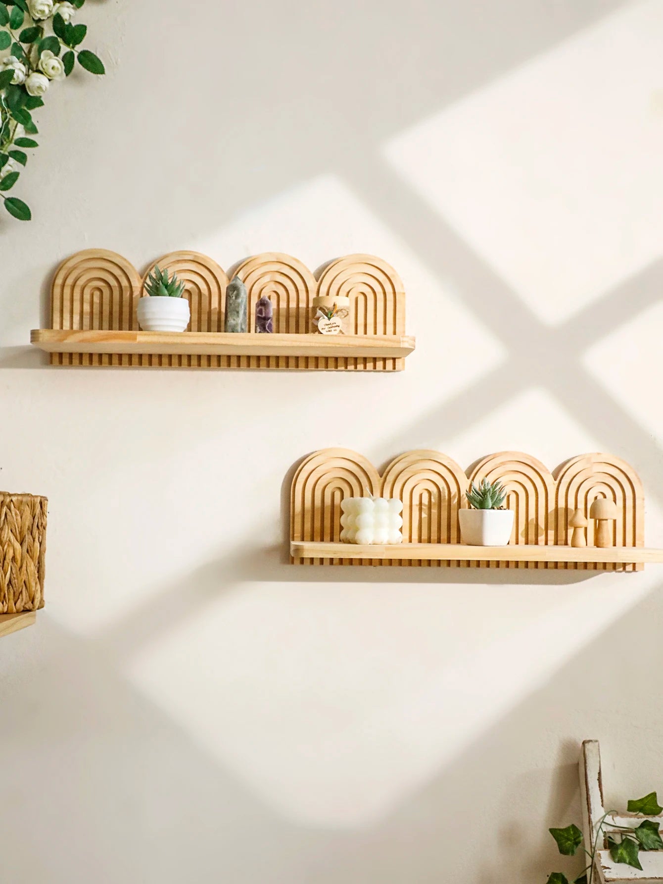 Étagère Aurore – Étagère Murale Arche en Bois Naturel