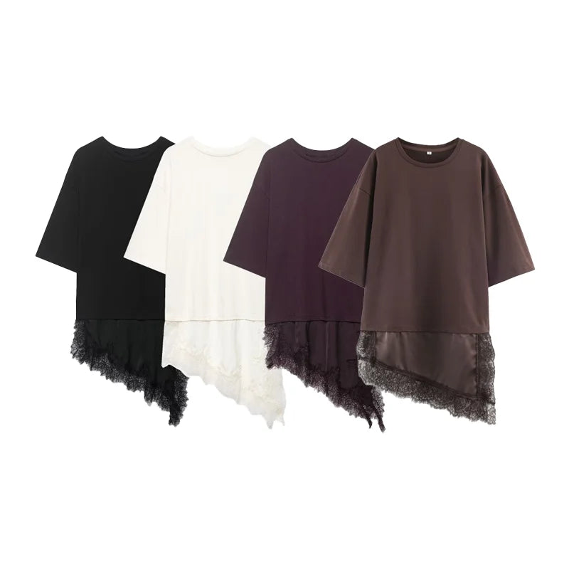 T-shirt Juliette – Dentelle Asymétrique