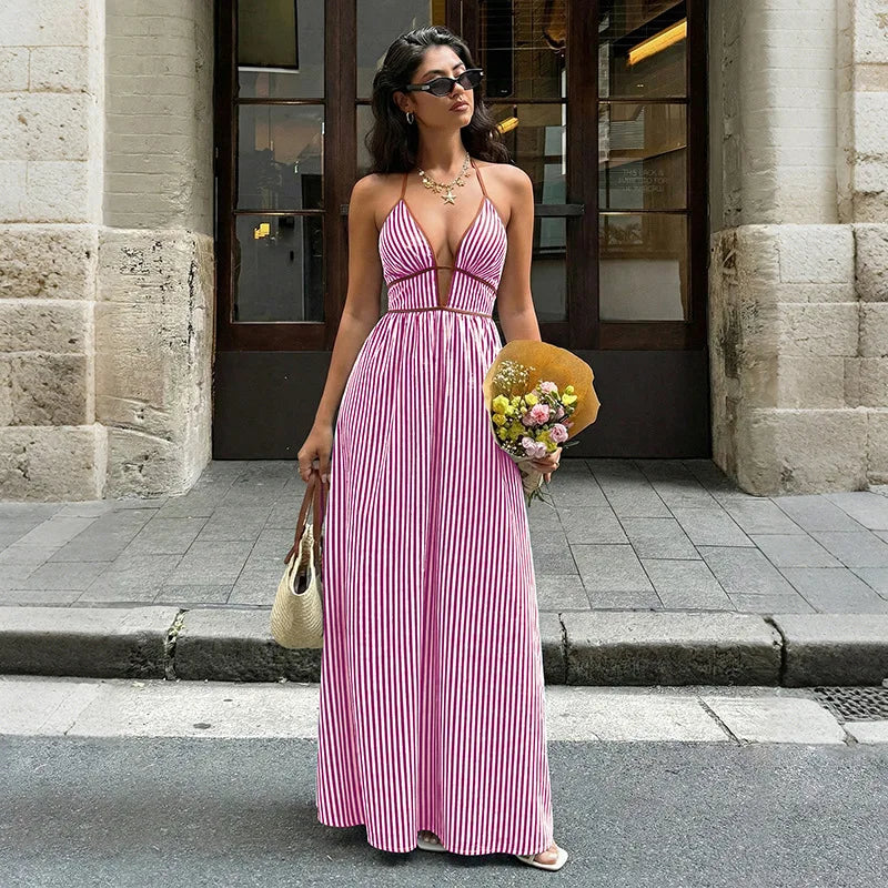 Robe Cyane – Robe Longue Fluide à Motifs