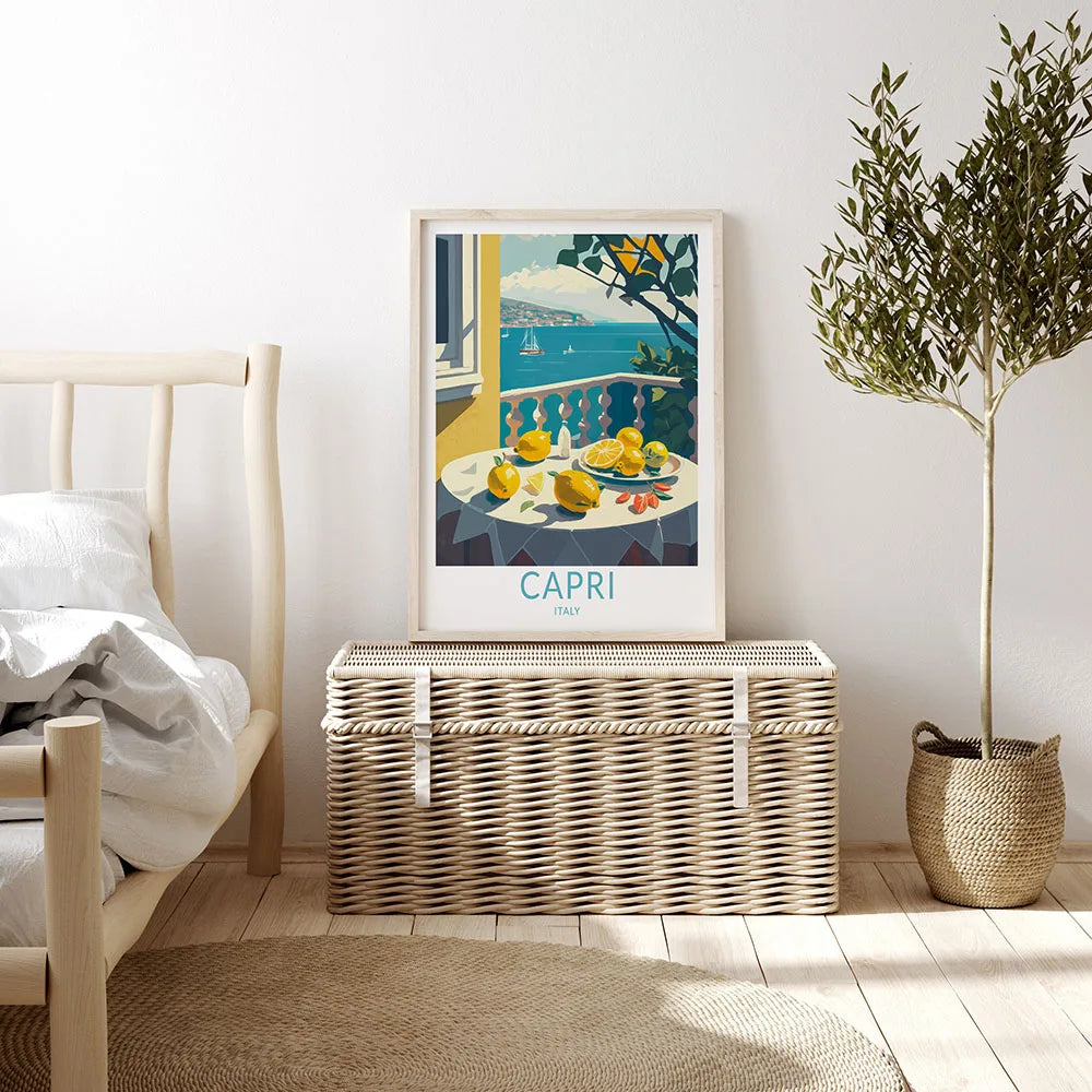 Affiche Capri – Toile Murale "La Dolce Vita" Citrons de Capri
