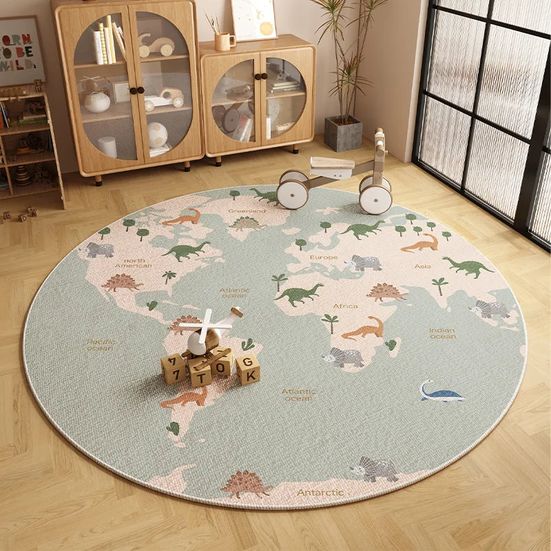 Tapis Luna – Tapis Rond Doux à Motifs pour Chambre d’Enfant