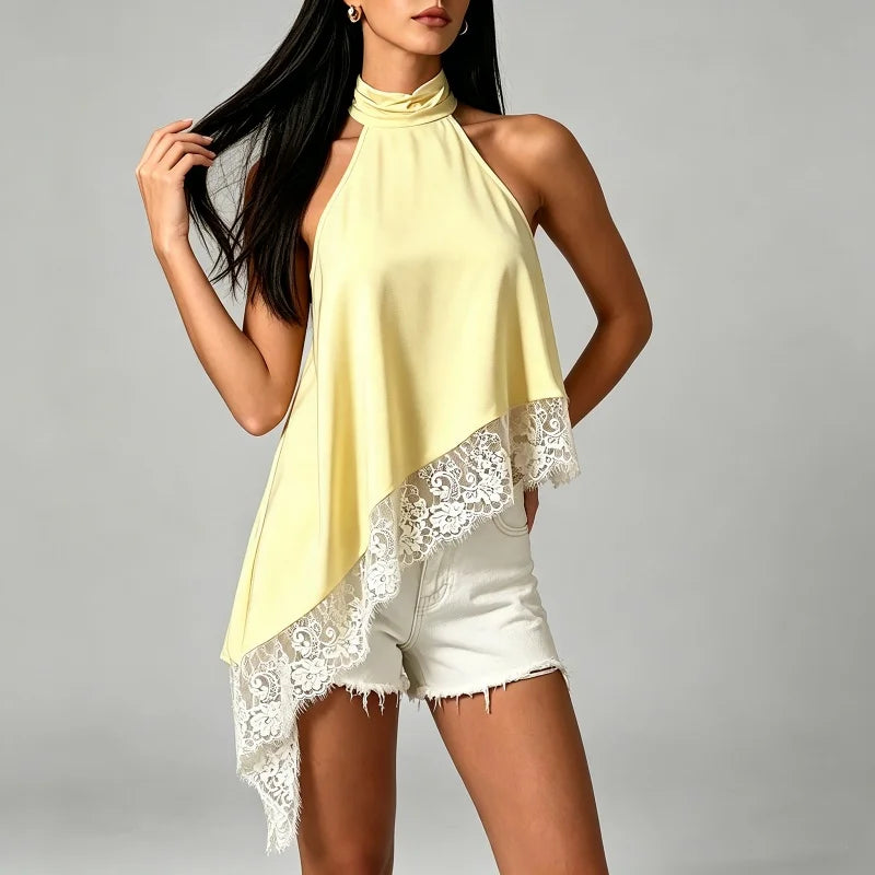 Top Élise – Satin Dentelle