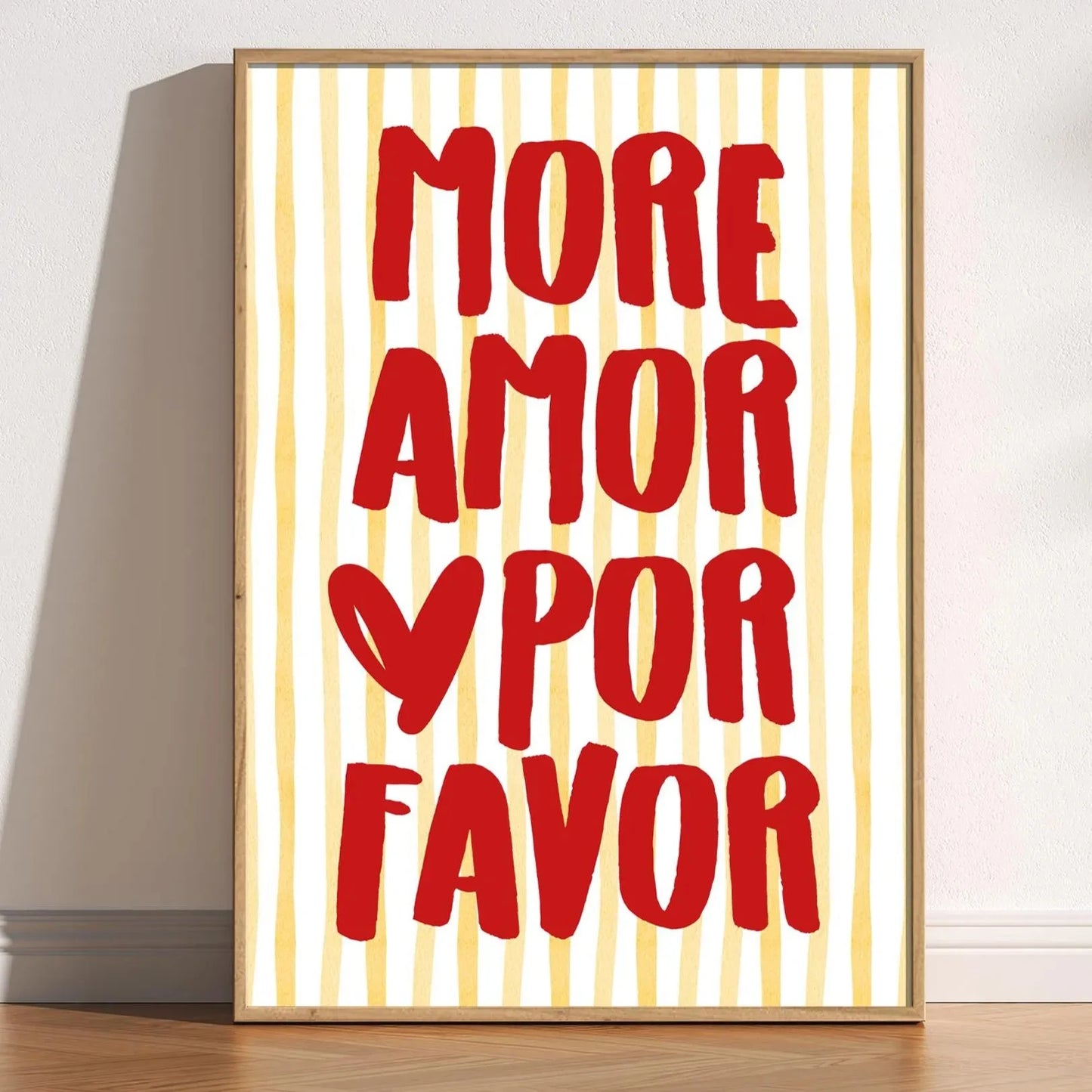 Affiche Amora – Toile Murale Citation "More Amor Por Favor"
