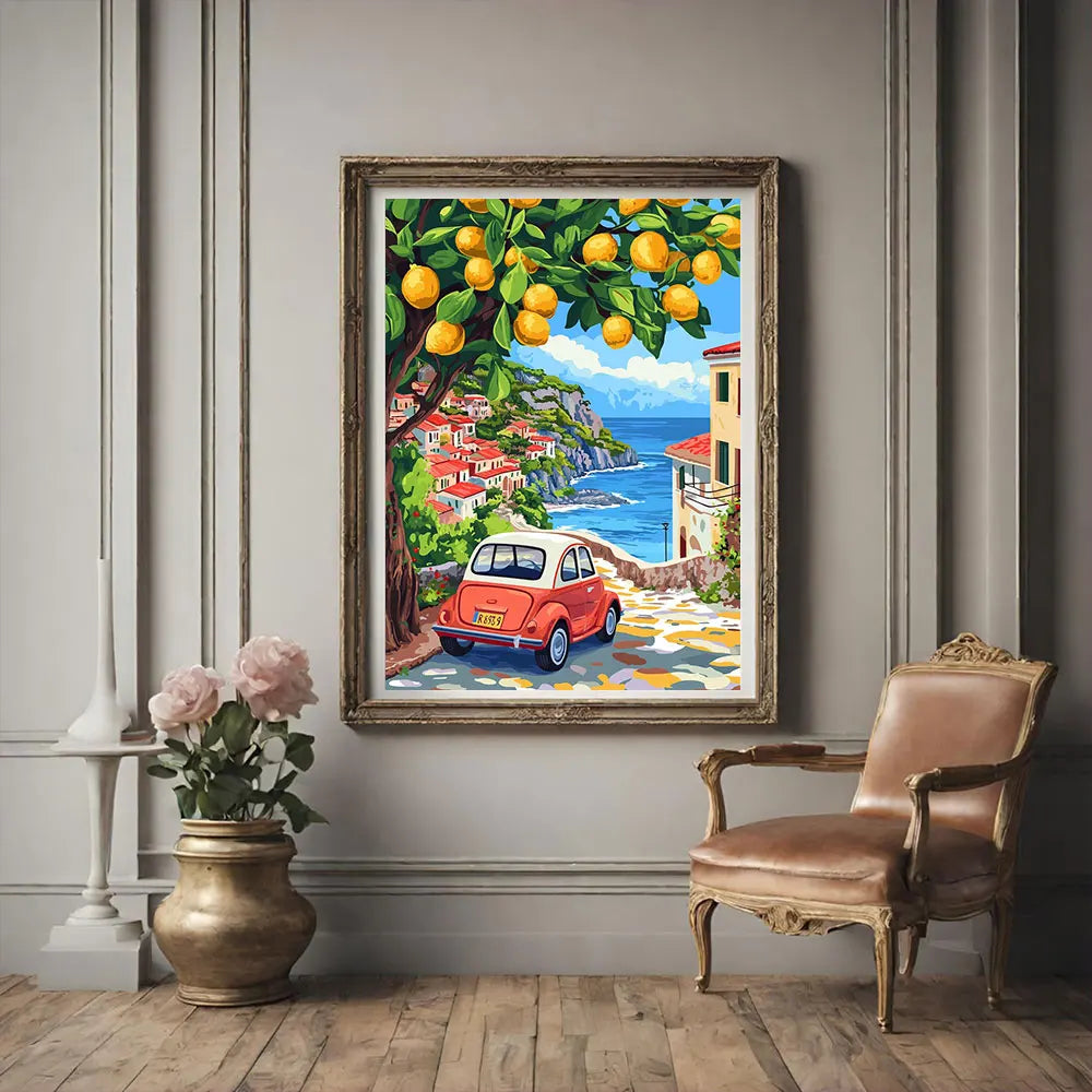 Affiche Capri – Toile Murale "La Dolce Vita" Citrons de Capri
