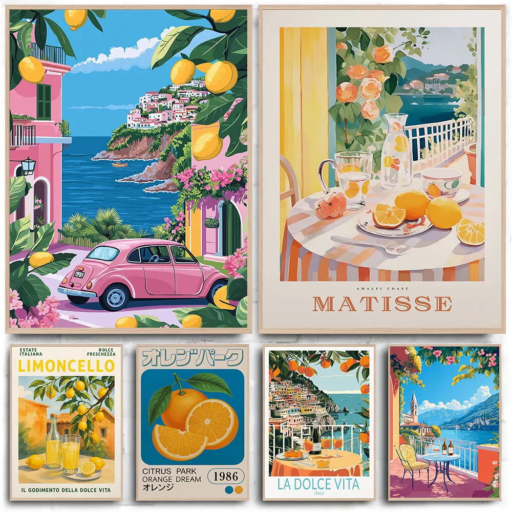 Affiche Capri La Dolce Vita avec citrons de Capri
