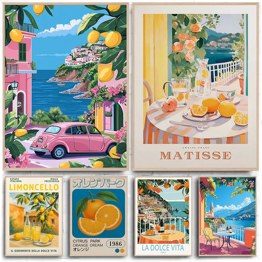 Affiche Capri La Dolce Vita avec citrons de Capri