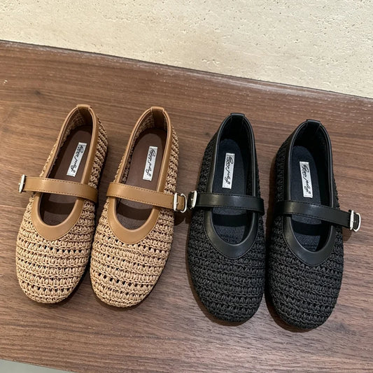 Ballerines Livia Mary Janes tressées pour femme