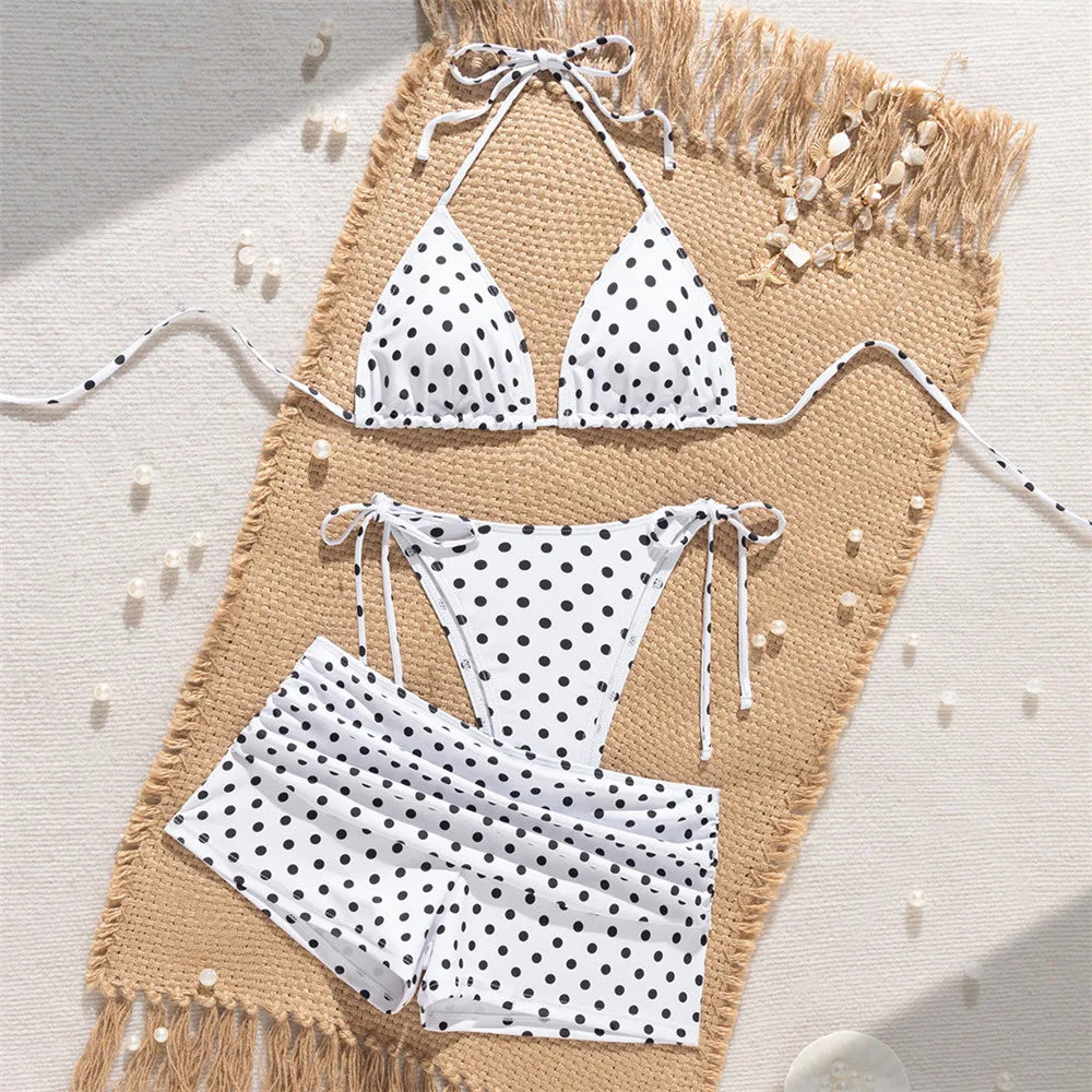 Bikini Bianca 3 pièces à pois pour femme