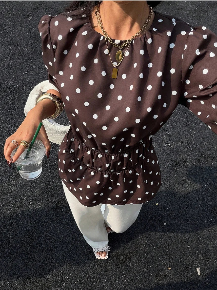 Blouse Élise Pois Pétale pour femme