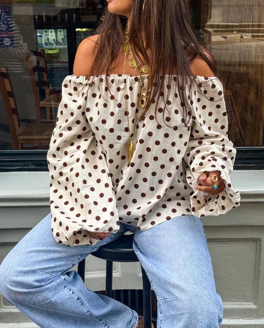 Blouse Élise à pois romantiques pour femme
