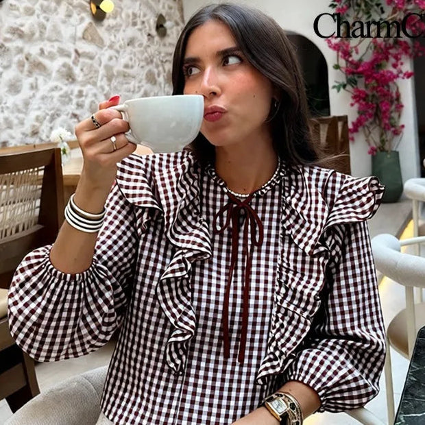 Blouse Élise Vichy Romantique pour femme