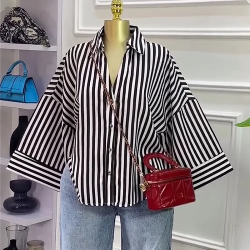 Chemise Camille rayée oversize pour femme