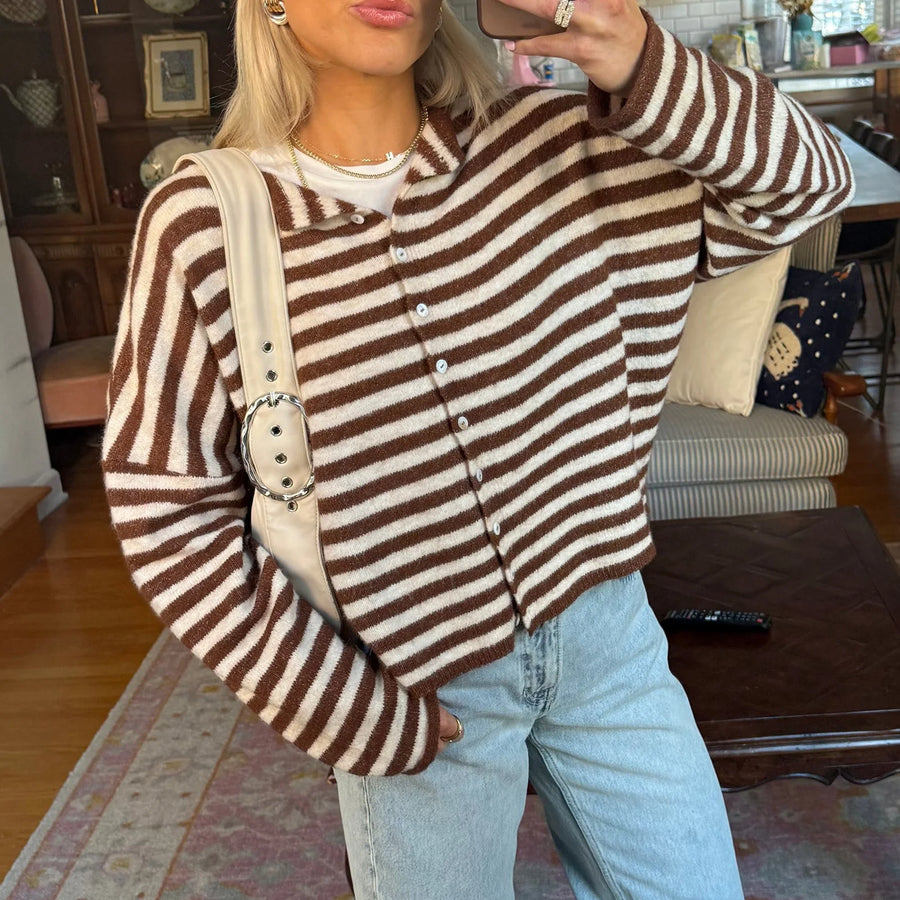 Gilet Élise Rayures Cozy pour femme