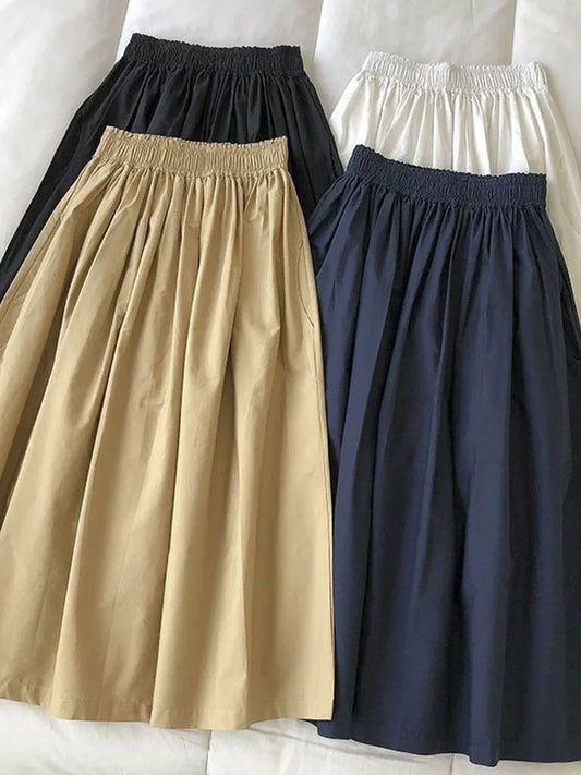 Jupe Élina midi taille haute pour femme