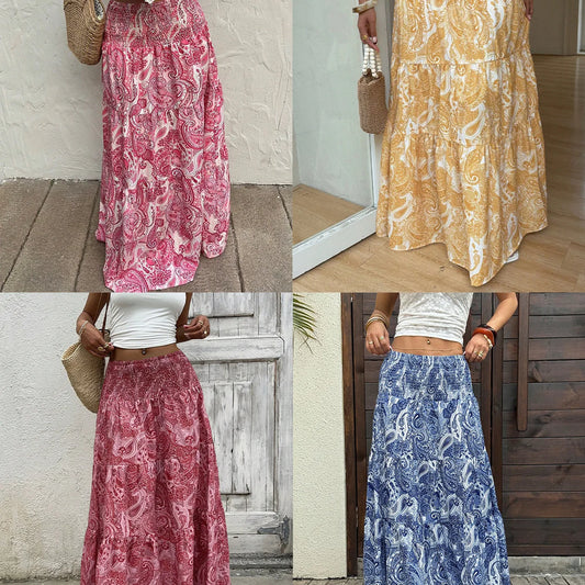 Jupe Rosalie longue bohème fleurie pour femme