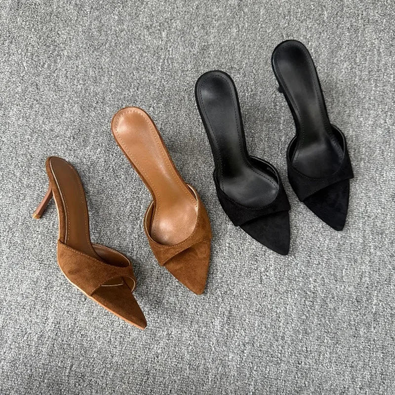 Mules Riviera à talon en suédine pour femme