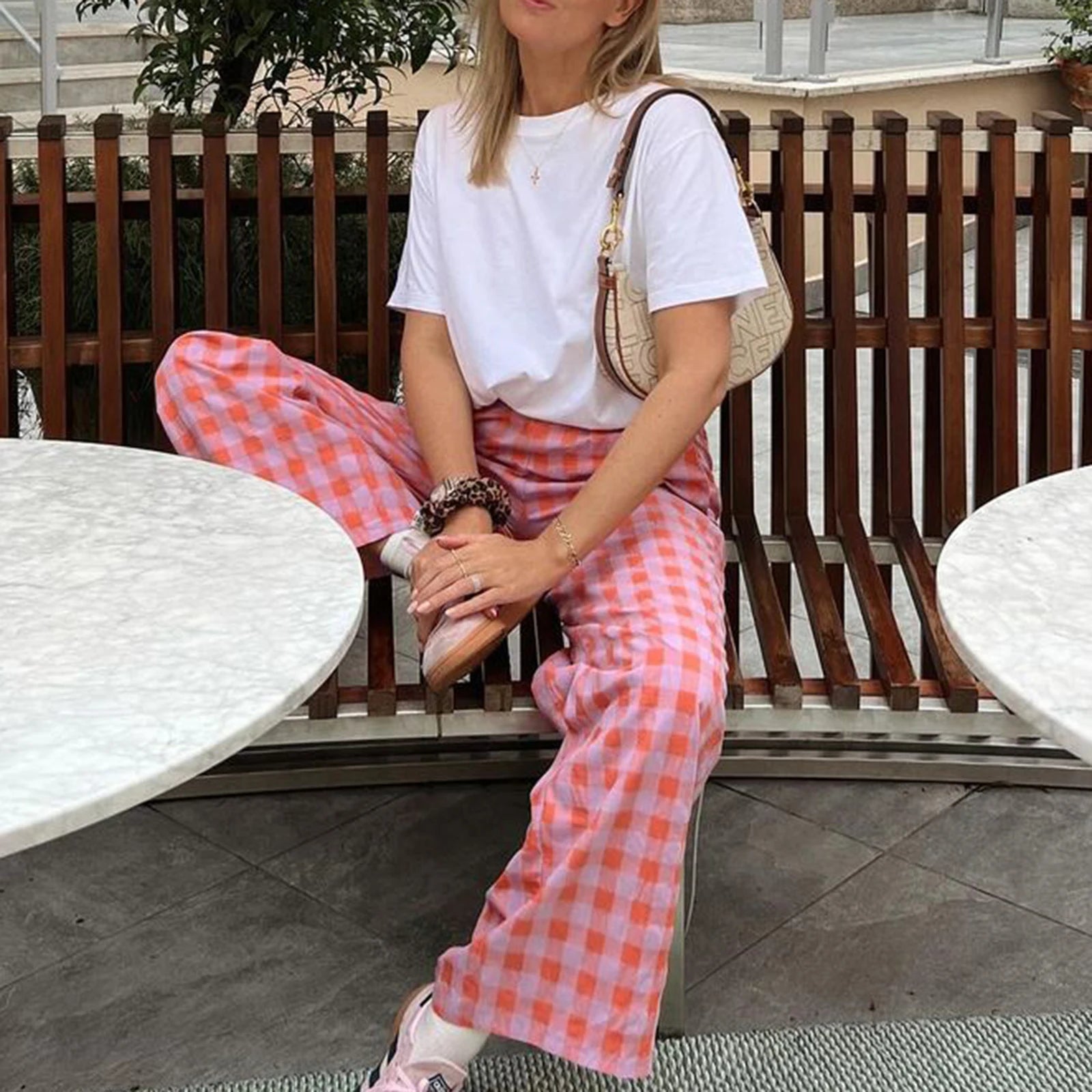 Pantalon Camille Carreaux Héritage pour femme
